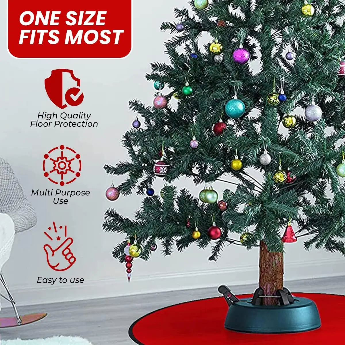 Reversible Felt Christmas Tree Mat Merry Mount