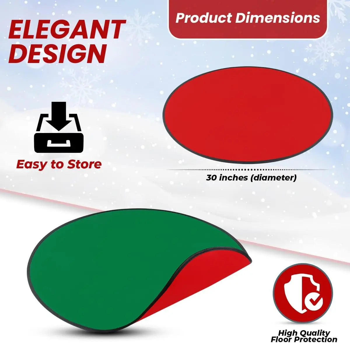 Reversible Felt Christmas Tree Mat Merry Mount