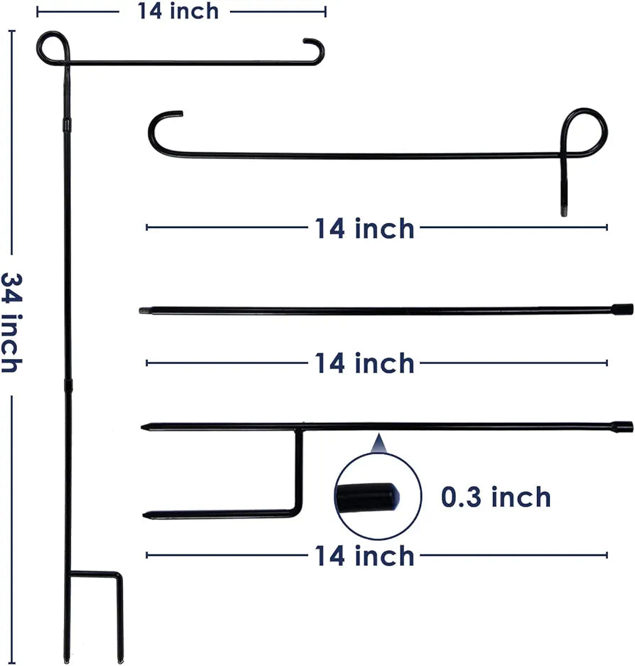 Garden Flag Stand Metal Yard Flag Holder Weather-Proof