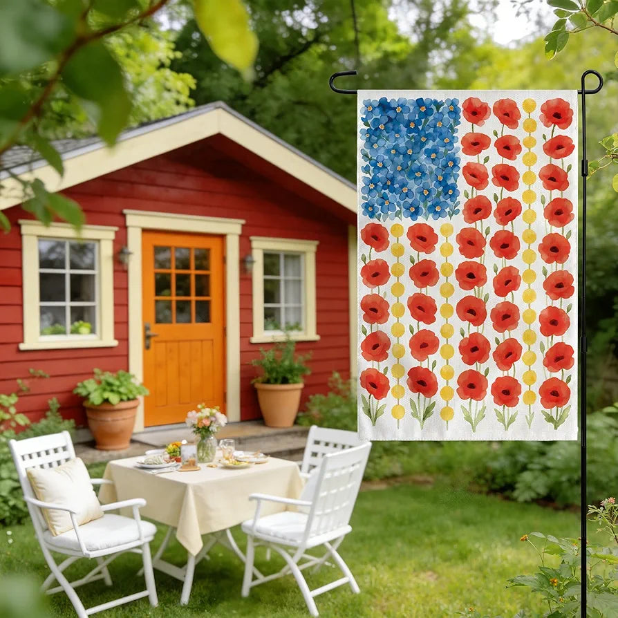 American Patriotic Garden Flag Double Sided 12x18 Inch
