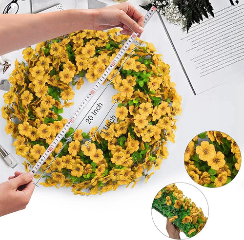 Artificial Floral Wreath Violet Silk Eucalyptus 20 Inch