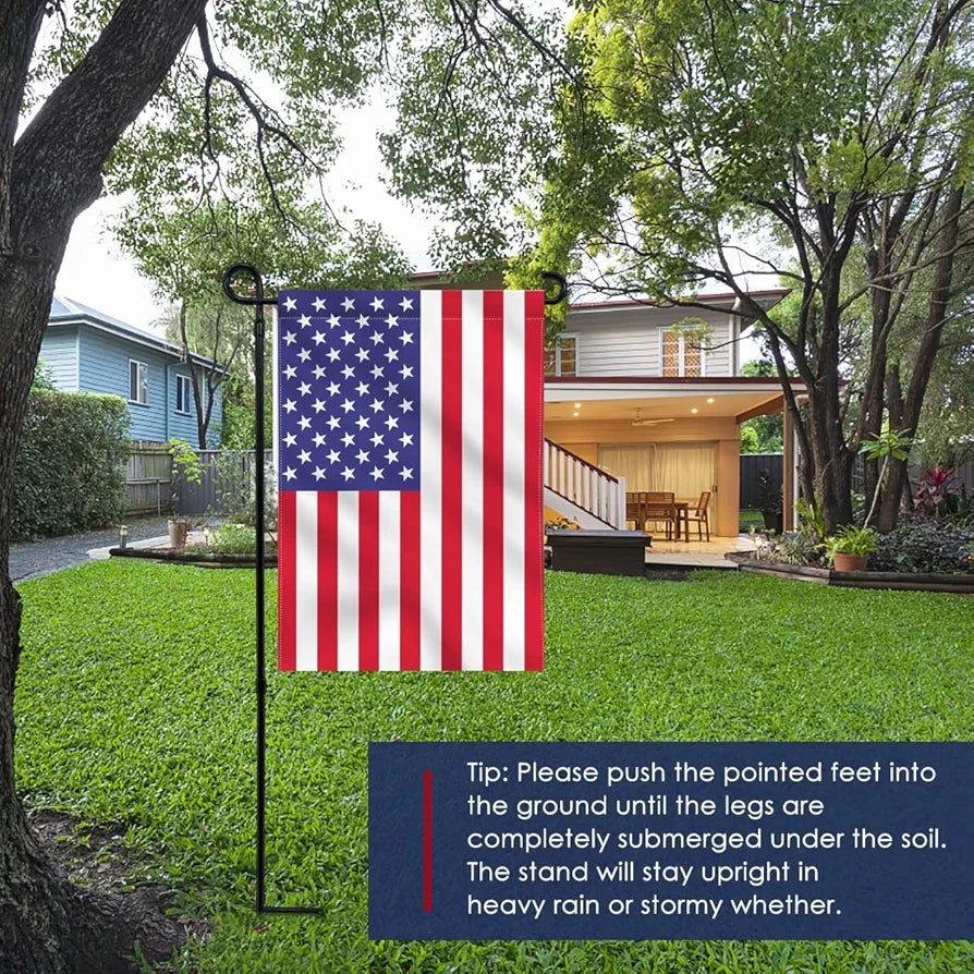 Garden Flag Stand Metal Yard Flag Holder Weather-Proof