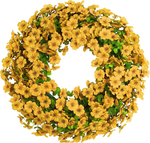 Artificial Floral Wreath Violet Silk Eucalyptus 20 Inch