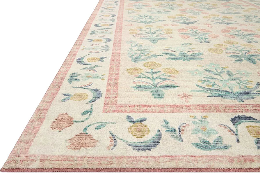 Loloi Eden Area Rug Cloudpile Mughal Rose Blush 7'6" X 9'6"