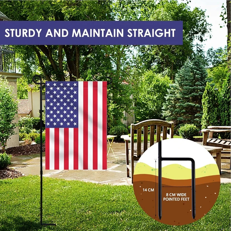 Garden Flag Stand Metal Yard Flag Holder Weather-Proof