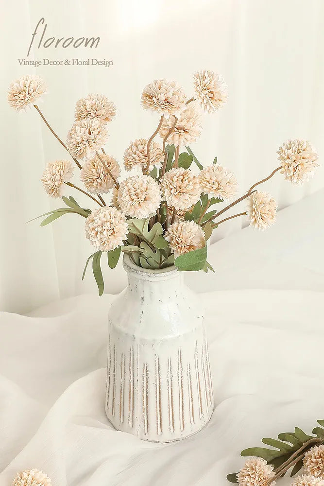 Floroom Artificial Chrysanthemums Faux Silk Beige 5pcs