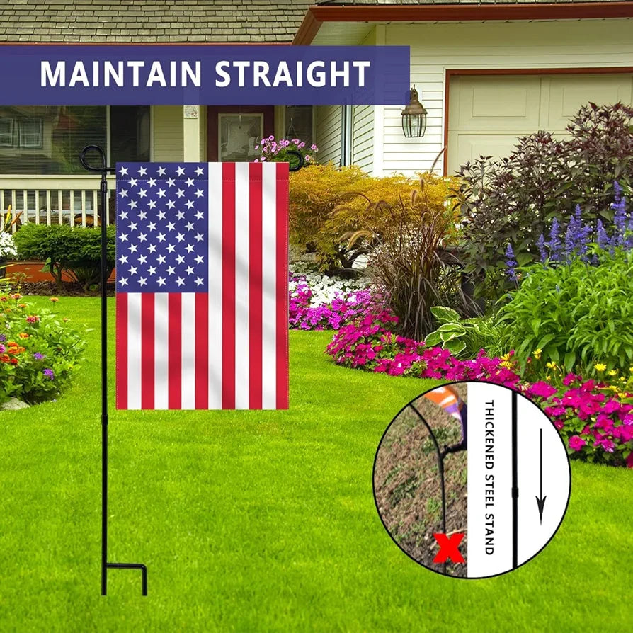 Garden Flag Stand Metal Yard Flag Holder Weather-Proof