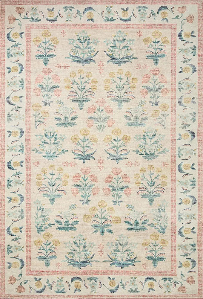 Loloi Eden Area Rug Cloudpile Mughal Rose Blush 7'6" X 9'6"