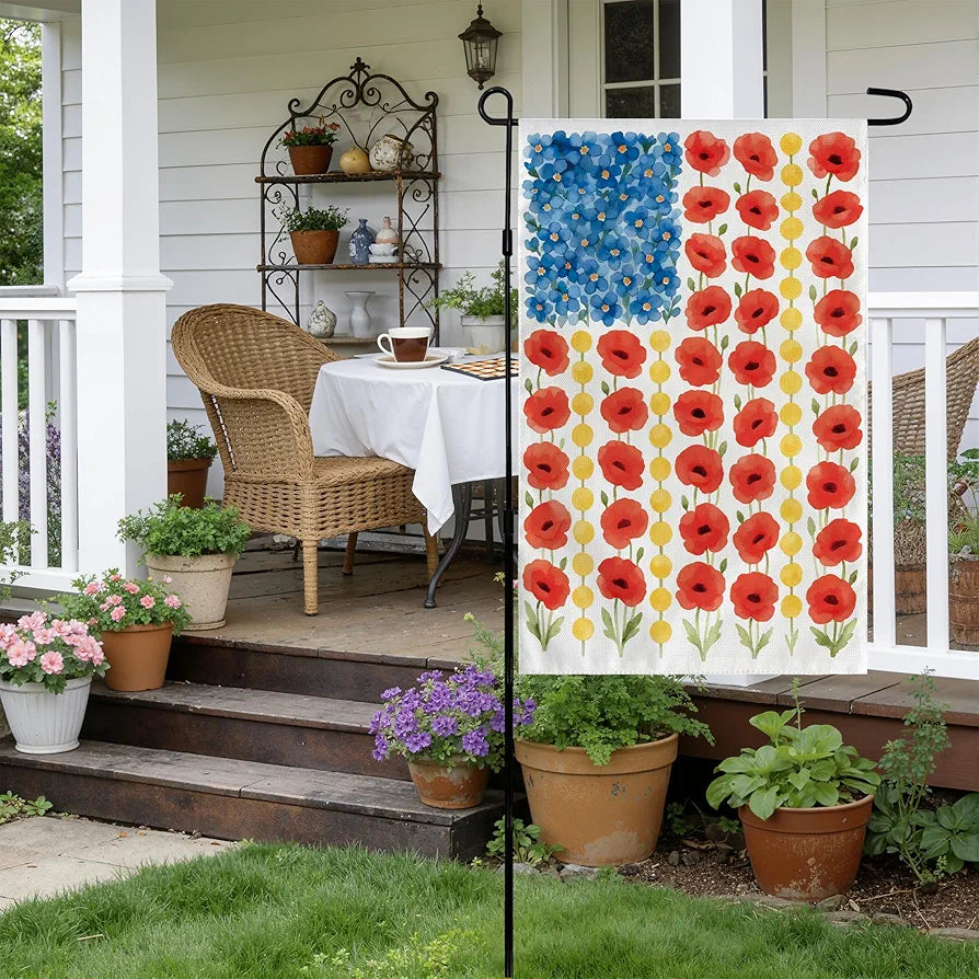 American Patriotic Garden Flag Double Sided 12x18 Inch