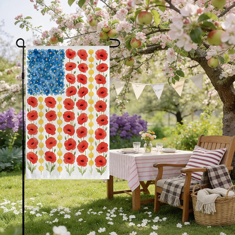 American Patriotic Garden Flag Double Sided 12x18 Inch